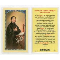 25pk - Saint Gemma Asking for Her Intercession Laminated Holy Card  Pk 25