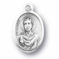 Saint Genesius Silver Oxidized Medal (25 Pack)