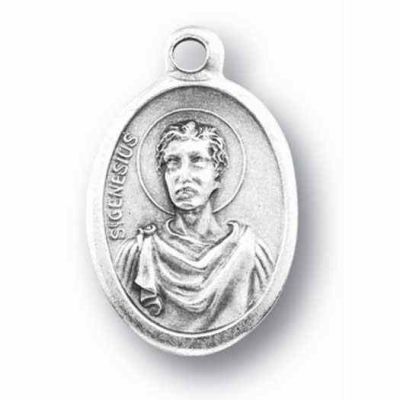 Saint Genesius Silver Oxidized Medal (25 Pack) - 846218077423 - 1086-447