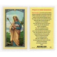 25pk - Saint Genevieve Laminated Holy Card  Pk 25