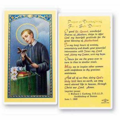 Saint Gerard - Thanksgiving 2 x 4 inch Holy Card (50 Pack) - 846218014572 - E24-617