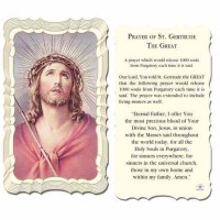 50pk - Saint Gertrude 2 x 4 inch Prayer-Card - (Pack of 50)