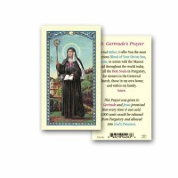 25pk - Saint Gertrude Laminated Holy Card  Pk 25