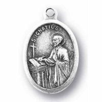 Saint Ignatius Of Loyola Silver Oxidized Medal (25 Pack)