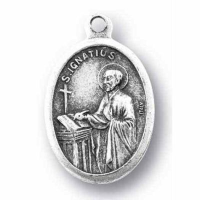 Saint Ignatius Of Loyola Silver Oxidized Medal (25 Pack) - 846218077447 - 1086-452