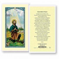 25pk - Saint Isidore Laminated Holy Card  Pk 25