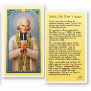 25pk - Saint John Mary Vianney Laminated Holy Card  Pk 25