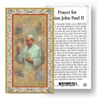 Saint John Paul II Gold Embossed Italian Holy Card - (Pack of 100)
