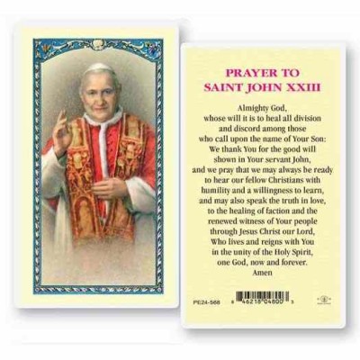Saint John XXIII Laminated 2 x 4 inch Holy Card (50 Pack) - 846218048003 - E24-568
