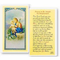 25pk - Saint Joseph Employment Prayer Laminated Holy Card  Pk 25