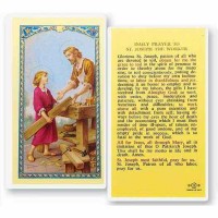 25pk - Saint Joseph Patron of Workers Laminated Holy Card  Pk 25