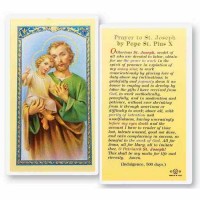 25pk - Saint Joseph Prayer of Pope Pius X Laminated Holy Card  Pk 25