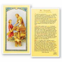 25pk - Saint Joseph The Worker Laminated Holy Card  Pk 25