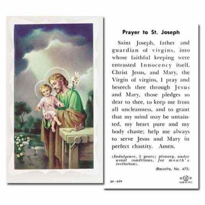 Saint Joseph The Worker - 2 x 4 inch Holy Card - (Pack of 100) - 846218001497 - 5P-039