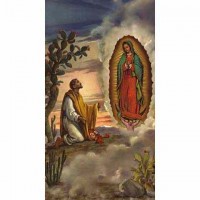 100pk - Saint Juan Diego With Guadalupe 2 x 4 inch Prayer-Card - (Pack of 100)