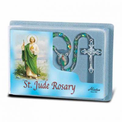 Saint Jude Specialty Rosary with Green Crystal Beads (2 Pack) - 846218030084 - 132-320