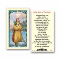 25pk - Saint Julia Prayer Laminated Holy Card  Pk 25