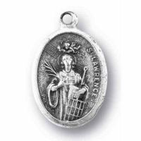 Saint Lawrence Silver Oxidized Medal (25 Pack)