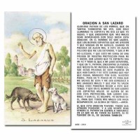 100pk - Saint Lazarus 2 x 4 inch Prayer-Card - (Pack of 100)