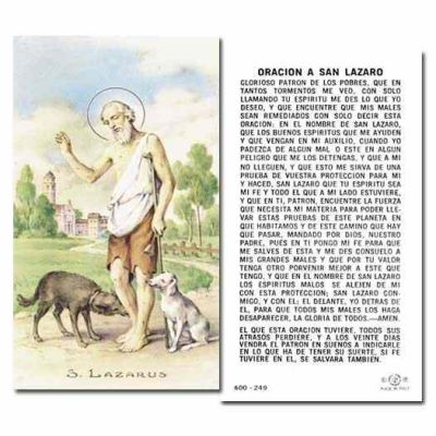 Saint Lazarus 2 x 4 inch Holy Card - (Pack of 100) - 846218008403 - 600-249