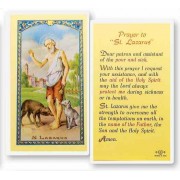 25pk - Prayer to Saint Lazarus Laminated Holy Card  Pk 25