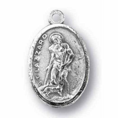 Saint Lazarus Silver Oxidized Medal (25 Pack) - 846218077508 - 1086-477