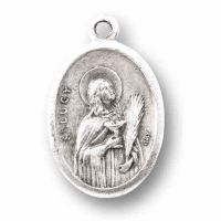 Saint Lucy Silver Oxidized Medal (25 Pack)