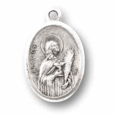 Saint Lucy Silver Oxidized Medal (25 Pack) - 846218077515 - 1086-478