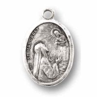 Saint Margaret Silver Oxidized Medal (25 Pack)