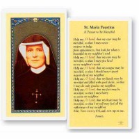 25pk - Prayer to Saint Maria Faustina Laminated Holy Card  Pk 25