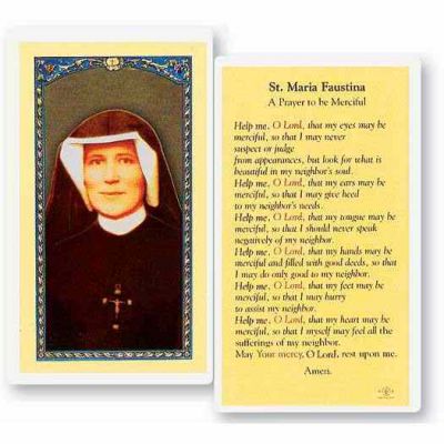 Saint Maria Faustina 2 x 4 inch Holy Card (50 Pack) - 846218016040 - E24-487