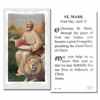 100pk - Saint Mark - 2 x 4 inch Prayer-Card - (Pack of 100)