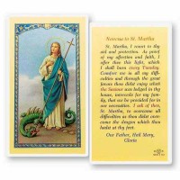 25pk - Saint Martha Novena Prayer Laminated Holy Card  Pk 25