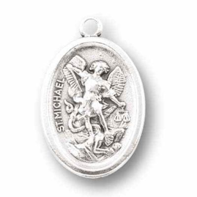 Saint Michael Silver Oxidized Medal (25 Pack) - 846218077157 - 1086-330