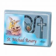 Saint Michael Specialty Rosary with Black Wood Beads