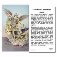 100pk - Saint Michael The Archangel 2 x 4 inch Prayer-Card - (Pack of 100)