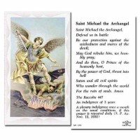 100pk - Saint Michael The Archangel 2 x 4 inch Prayer-Cards - (Pack of 100)