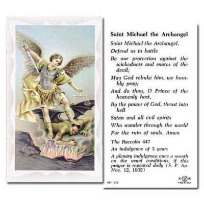 Saint Michael The Archangel 2 x 4 inch Holy Cards - (Pack of 100) - 846218010055 - 5P-172