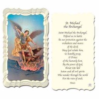 50pk - Saint Michael The Archangel - 2 x 4 inch Prayer-Cards - (Pack of 50)