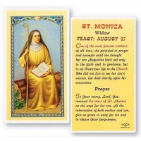 25pk - Saint Monica Laminated Holy Card  Pk 25