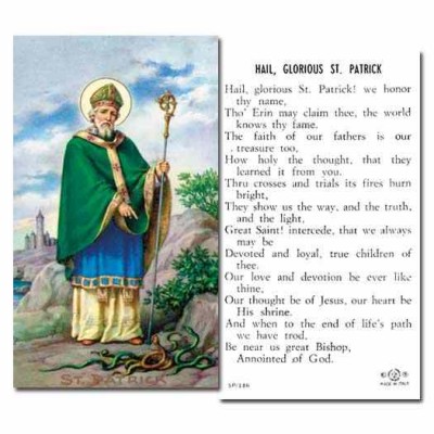 Saint Patrick 2 x 4 inch Holy Card - (Pack of 100) - 846218005617 - 5P-186