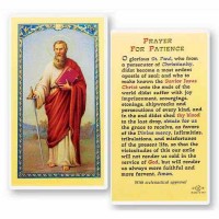 25pk - Saint Paul a Prayer for Patience Laminated Holy Card  Pk 25