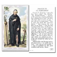 100pk - Saint Peregrine Prayer-Card w/Gold Edges 100 Pack