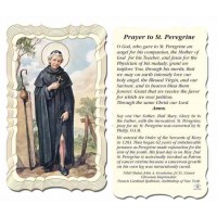 50pk - Saint Peregrine Prayer-Card  w/Gold Edges 50 Pack