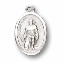 Saint Peregrine Silver Oxidized Medal (25 Pack)