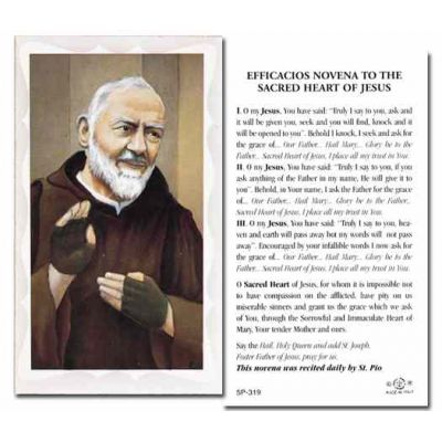 Saint Pio Holy Card With Novena Prayer -  - 5P-319