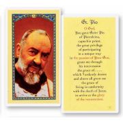 Saint Pio Laminated Holy Card - (Pack Of 50)