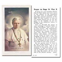 100pk - Saint Pius X 2 x 4 inch Prayer-Cards - (Pack of 100)