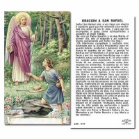 100pk - Saint Raphael 2 x 4 inch Prayer-Card - (Pack of 100)