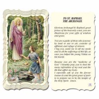 50pk - Saint Raphael The Archangel - 2 x 4 inch Prayer-Card - (Pack of 50)